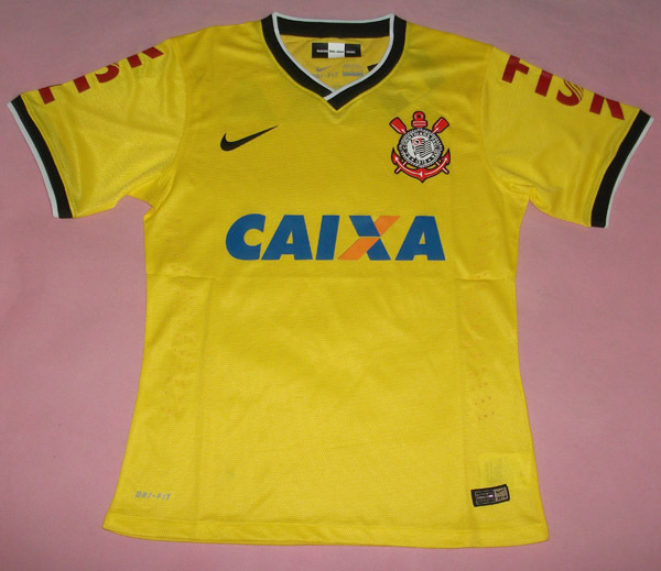 14-15 SC Corinthians Away Yellow Jersey Shirt - Click Image to Close